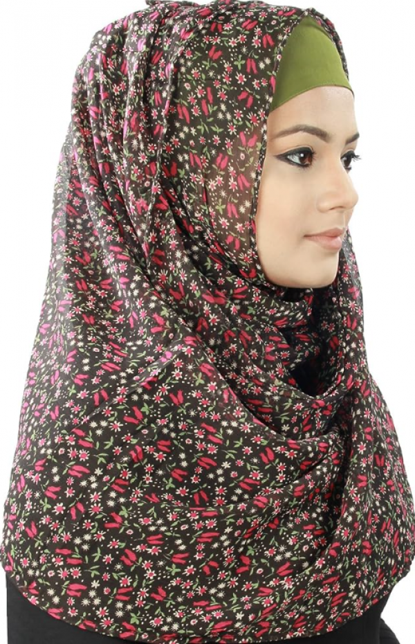 Motif bunga besar dengan latar gelap